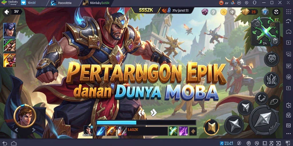 Pengalaman gameplay MOBA yang menegangkan dan menarik.