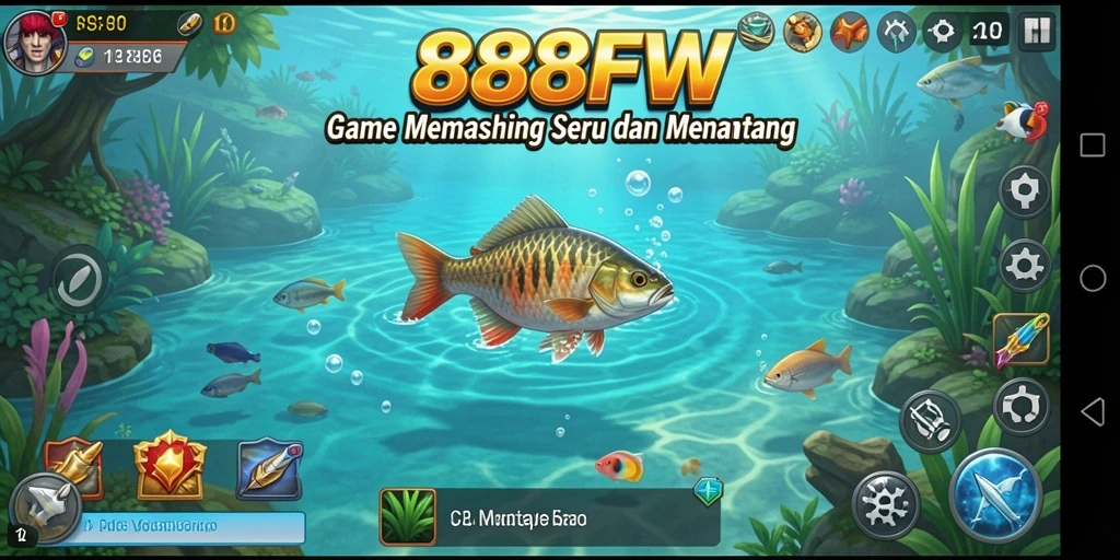 Gameplay seru dalam 888FW dengan berbagai jenis ikan yang menantang.