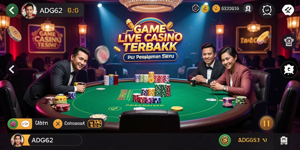 Gameplay menegangkan Live Casino di ADG62 dengan dealer langsung.