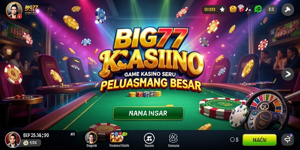 Tampilan gameplay kasino yang menarik di BIG77.