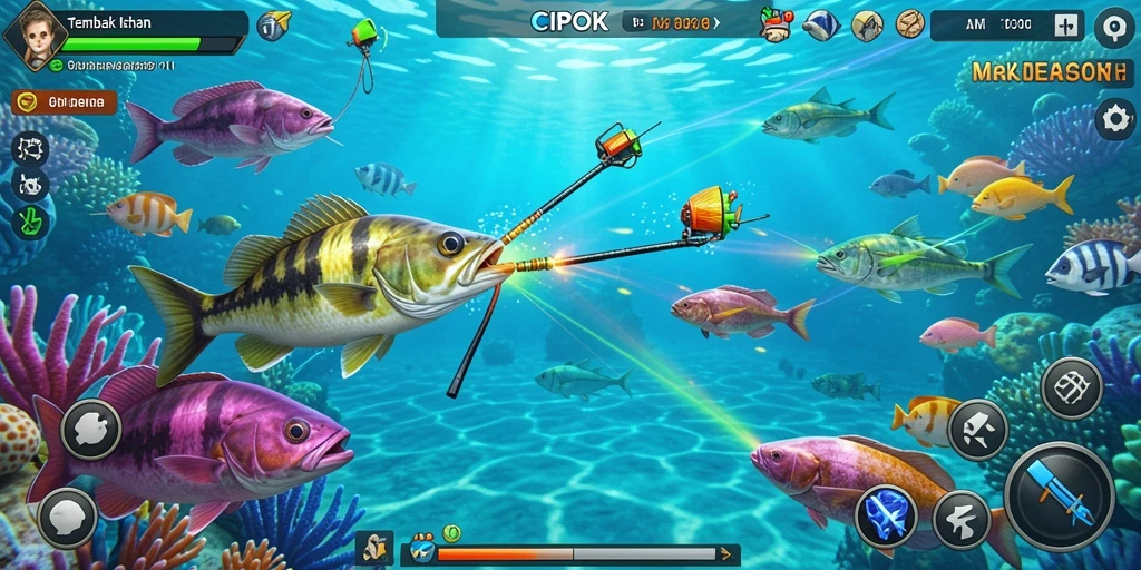 Screenshot utama CIPOK menunjukkan gameplay Tembak Ikan yang menarik.