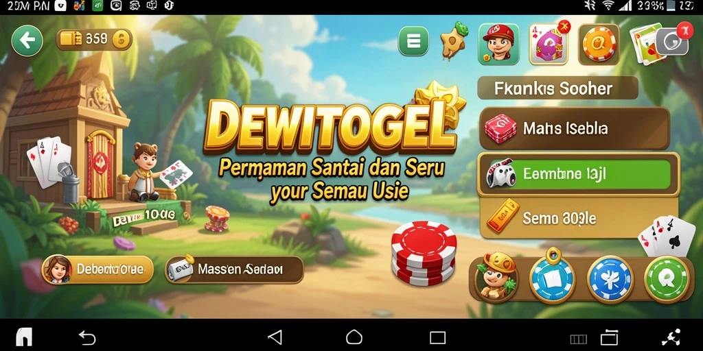Tampilan permainan DEWITOGEL yang penuh warna dan menyenangkan.