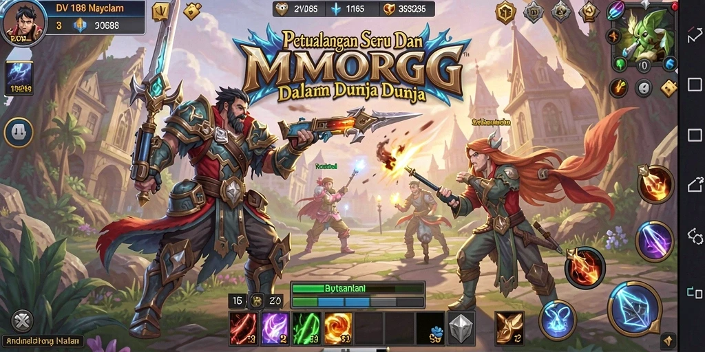 Tangkapan layar dari gameplay seru di DV188 MMORPG.