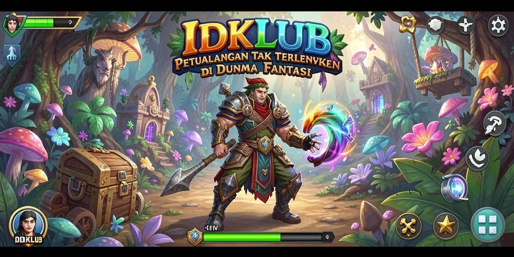 Screenshot gameplay IDKLUB yang menampilkan petualangan epik di dunia fantasi.