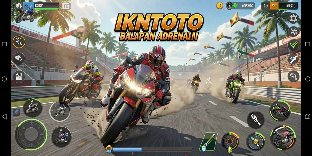 Menampilkan momen balap seru dalam IKNTOTO.