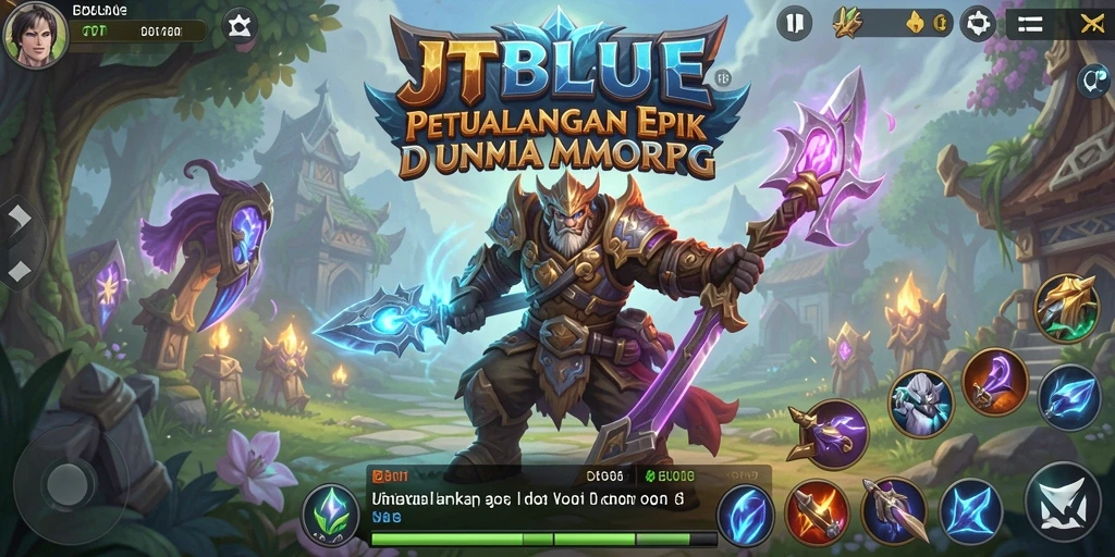 Screenshot utama JTBLUE menampilkan gameplay yang menarik dan dunia fantastis.