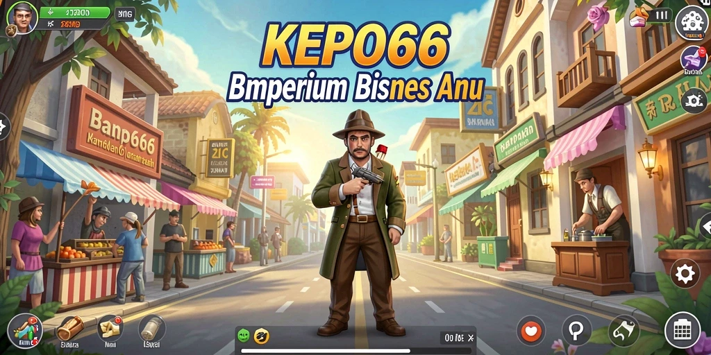 Tampilan gameplay KEPO66 memperlihatkan manajemen bisnis yang seru dan interaktif.