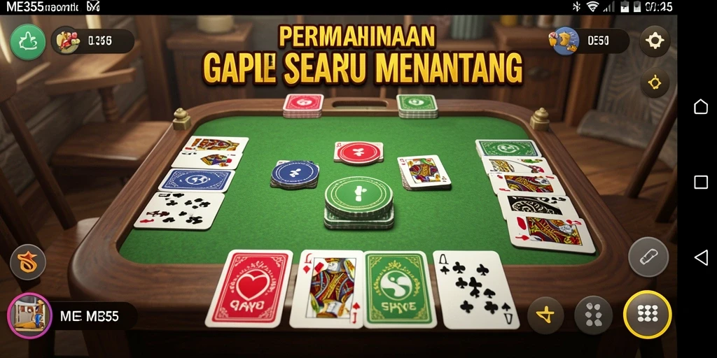Tampilan gameplay Gaple yang seru dan mendebarkan di ME355.