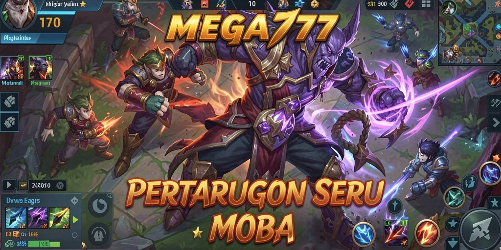 Gameplay seru MEGA777 dalam pertarungan MOBA.