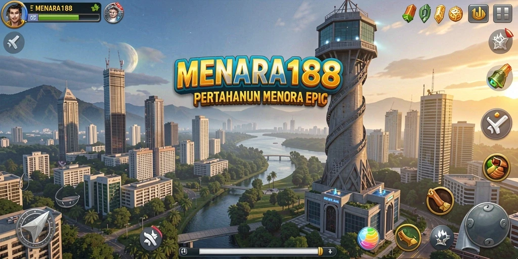 Screenshot MENARA188 menampilkan aksi pertahanan menara yang seru.
