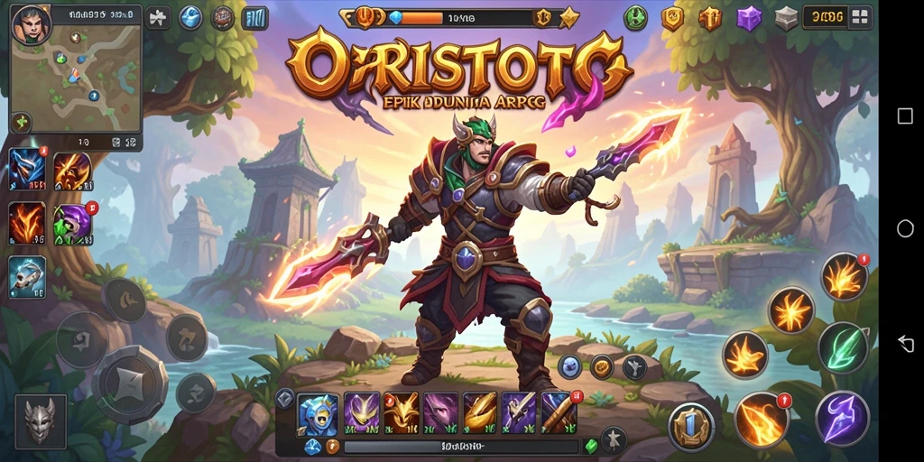 Tampak gameplay seru dalam ORISTOTO dengan pertempuran ARPG.