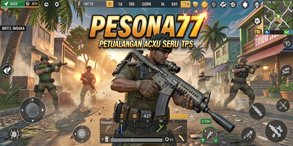 Tampilan gameplay PESONA77 yang mendebarkan di arena pertempuran.
