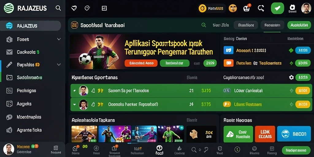 Tampilan utama RAJAZEUS menampilkan antarmuka taruhan yang dinamis dan interaktif.
