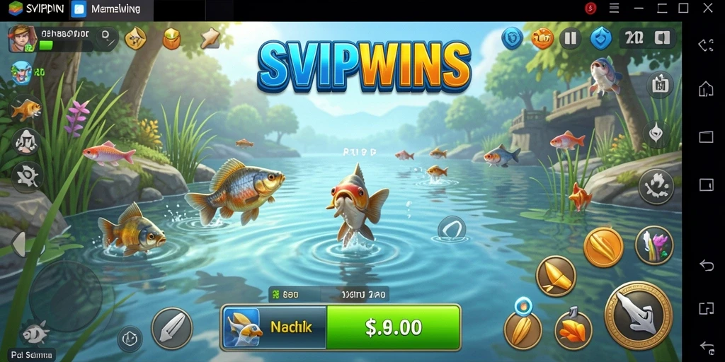 Gameplay seru di SVIPWINS, menangkap berbagai jenis ikan.