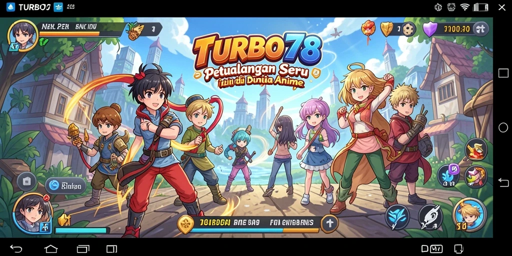 Screenshot gameplay TURBO78 menampilkan karakter anime dalam aksi.
