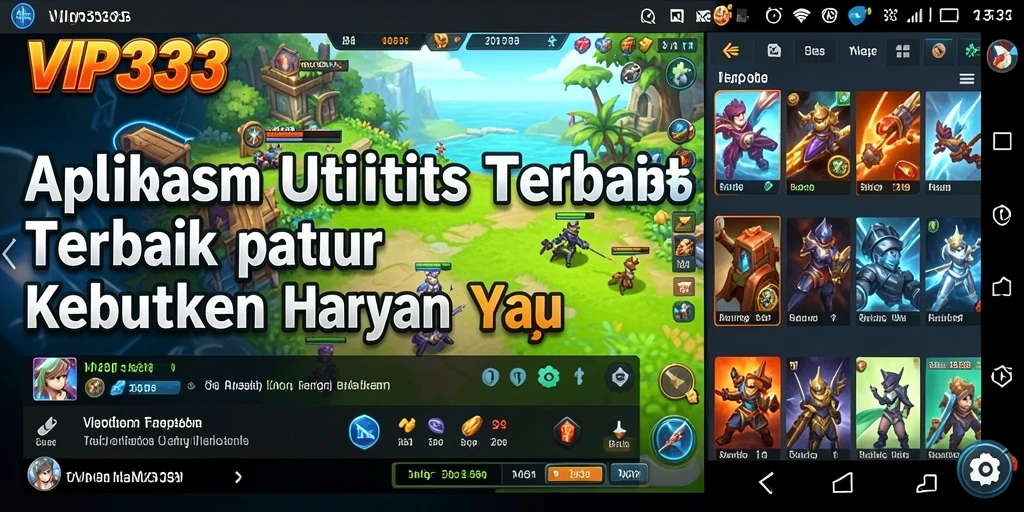 Tangkapan layar utama dari VIP333 menampilkan fitur utilitas lengkap.
